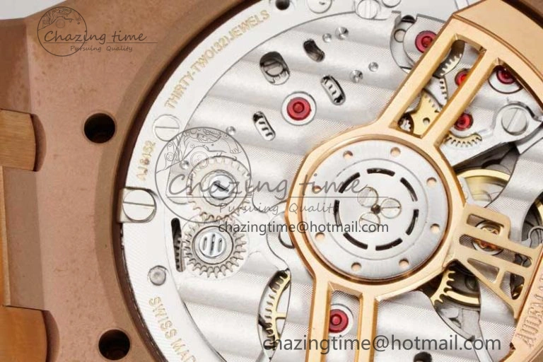 Royal Oak 41mm 15500 RG ZF 1:1 Best Edition White Textured Dial on RG Bracelet A4302 V Supportive 4771
