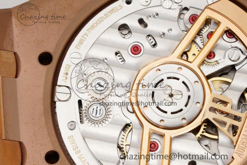 Royal Oak 41mm 15500 RG ZF 1:1 Best Edition White Textured Dial on RG Bracelet A4302 V Supportive 4771