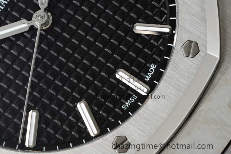 WellDesigned Royal Oak 41mm 15500 SS APSF 1:1 Best Edition Black Textured Dial on SS Bracelet A4302 Super Clone 4750