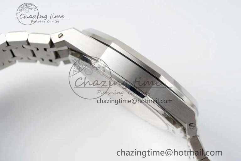 WellDesigned Royal Oak 41mm 15500 SS APSF 1:1 Best Edition Black Textured Dial on SS Bracelet A4302 Super Clone 4750