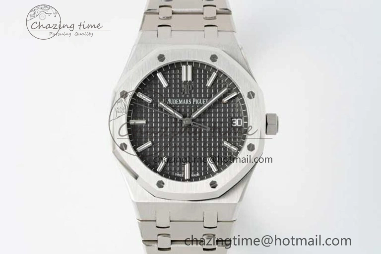 GoodFit Royal Oak 41mm 15500 SS APSF 1:1 Best Edition Gray Textured Dial on SS Bracelet A4302 Super Clone 4747