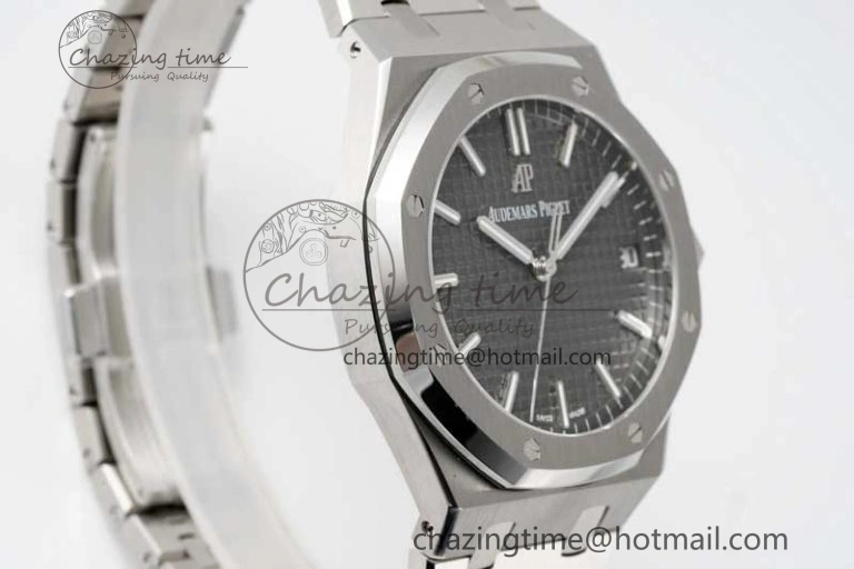 GoodFit Royal Oak 41mm 15500 SS APSF 1:1 Best Edition Gray Textured Dial on SS Bracelet A4302 Super Clone 4747