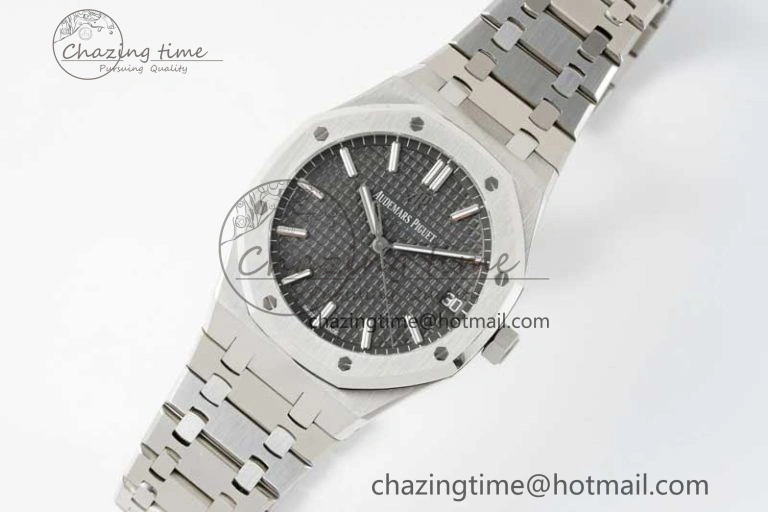 GoodFit Royal Oak 41mm 15500 SS APSF 1:1 Best Edition Gray Textured Dial on SS Bracelet A4302 Super Clone 4747
