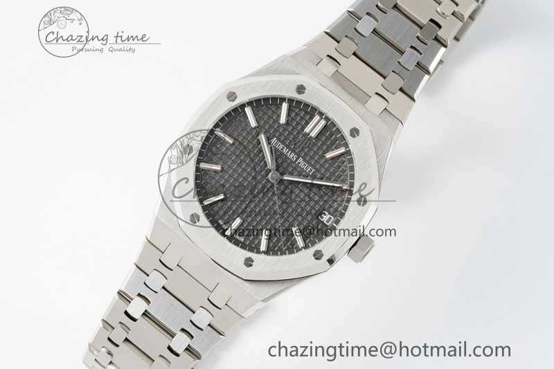 GoodFit Royal Oak 41mm 15500 SS APSF 1:1 Best Edition Gray Textured Dial on SS Bracelet A4302 Super Clone 4747