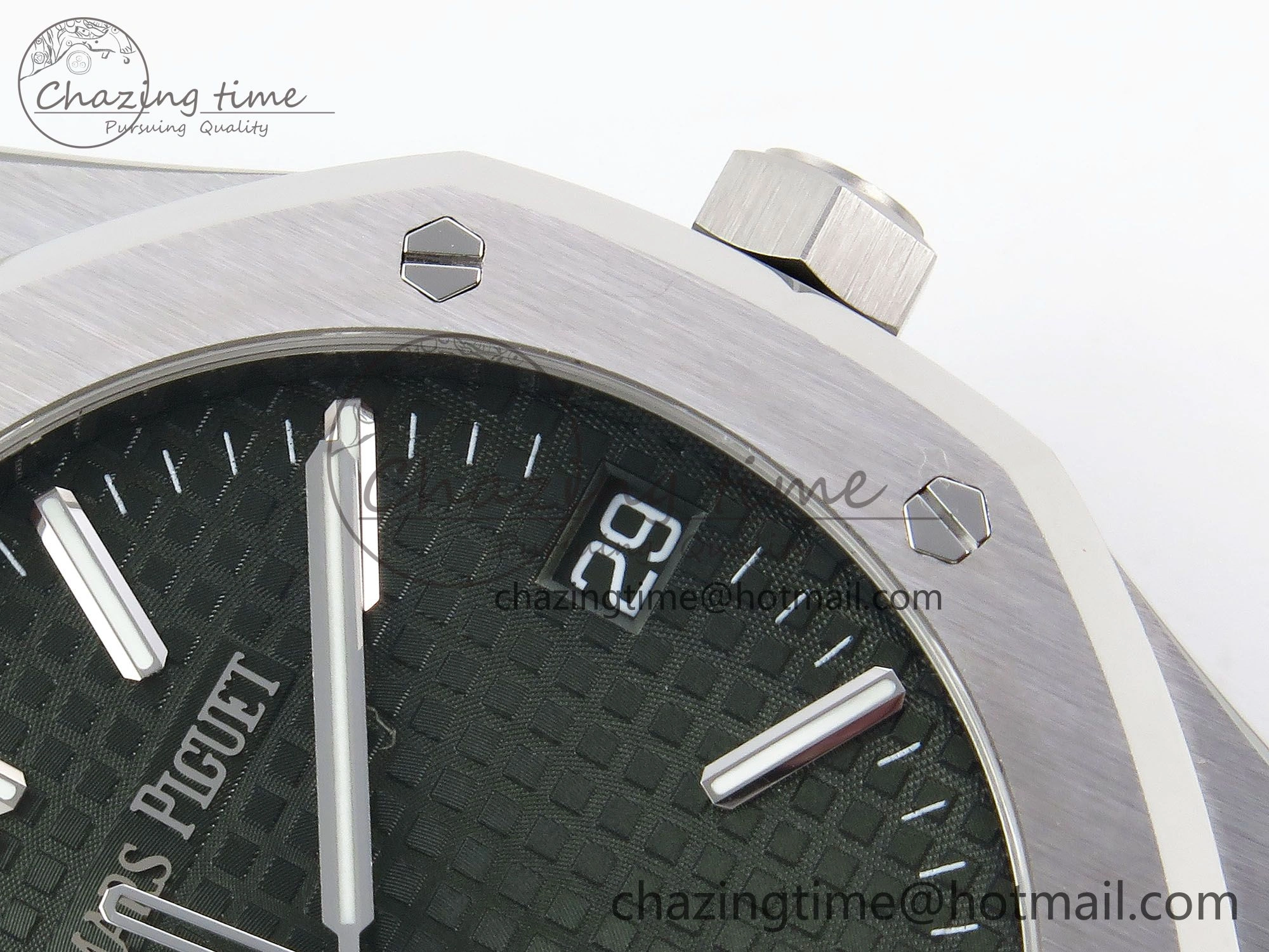 TimelessDesign Royal Oak 41mm 15500 SS APSF 1:1 Best Edition Green Textured Dial on SS Bracelet SA4302 Super Clone 4418