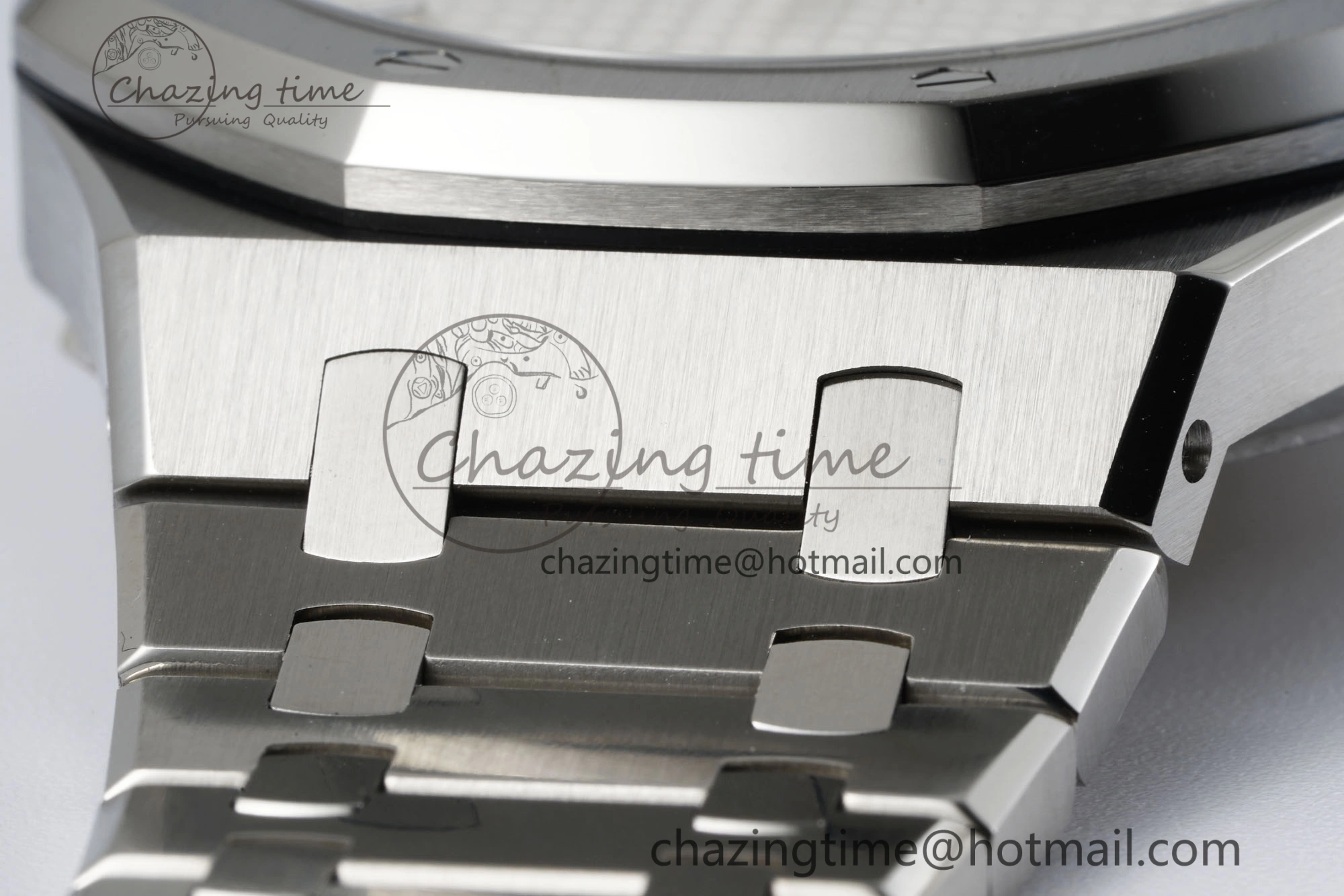 Breathable Royal Oak 41mm 15500 SS APSF 1:1 Best Edition White Textured Dial on SS Bracelet A4302 Super Clone 4735