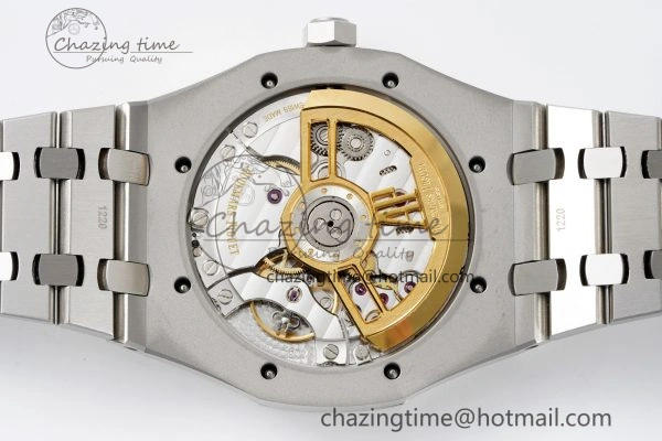 Breathable Royal Oak 41mm 15500 SS APSF 1:1 Best Edition White Textured Dial on SS Bracelet A4302 Super Clone 4735