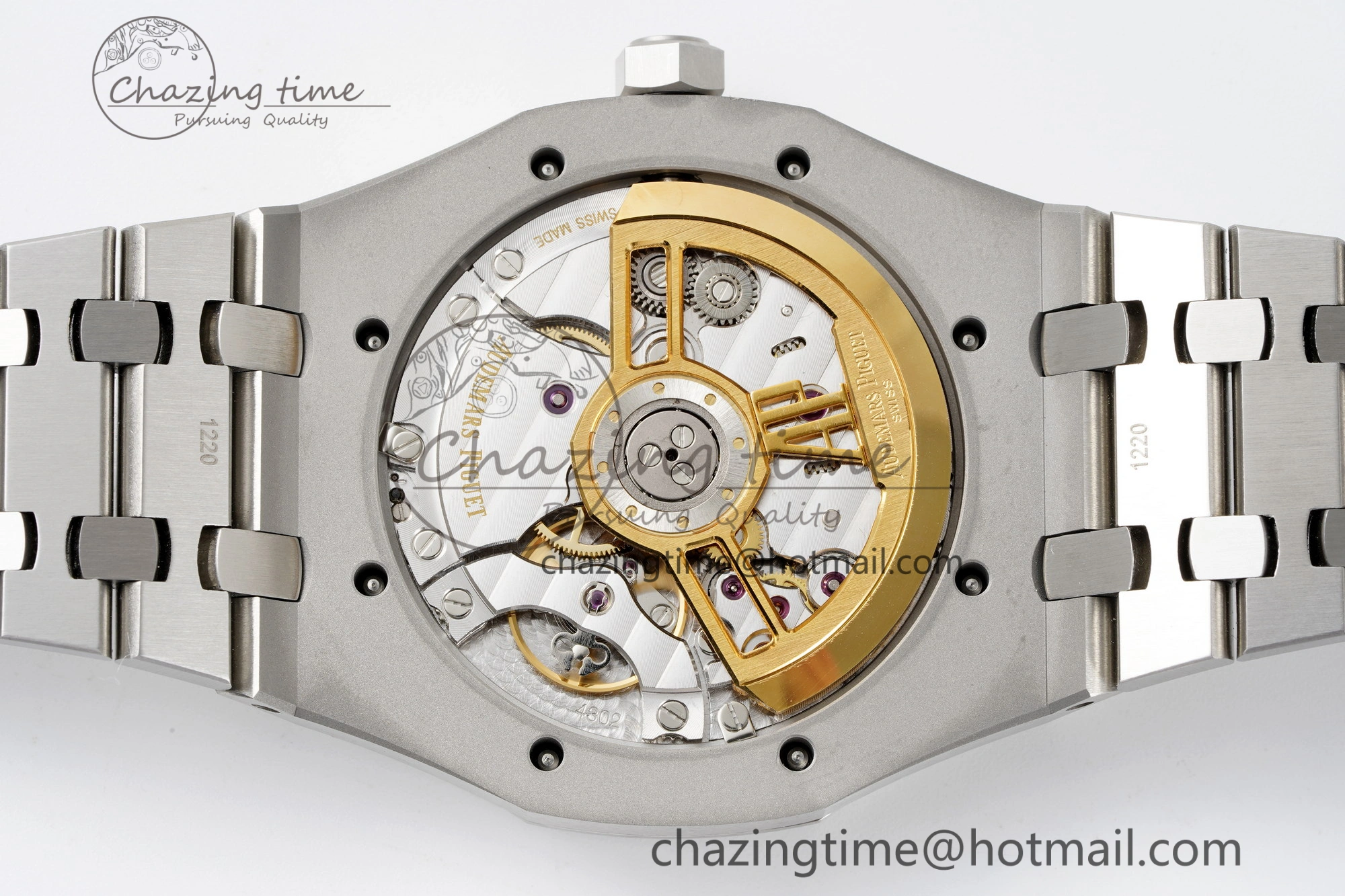 Breathable Royal Oak 41mm 15500 SS APSF 1:1 Best Edition White Textured Dial on SS Bracelet A4302 Super Clone 4735