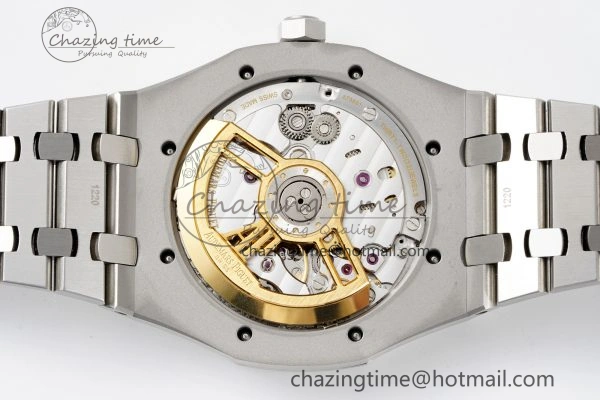 Breathable Royal Oak 41mm 15500 SS APSF 1:1 Best Edition White Textured Dial on SS Bracelet A4302 Super Clone 4735
