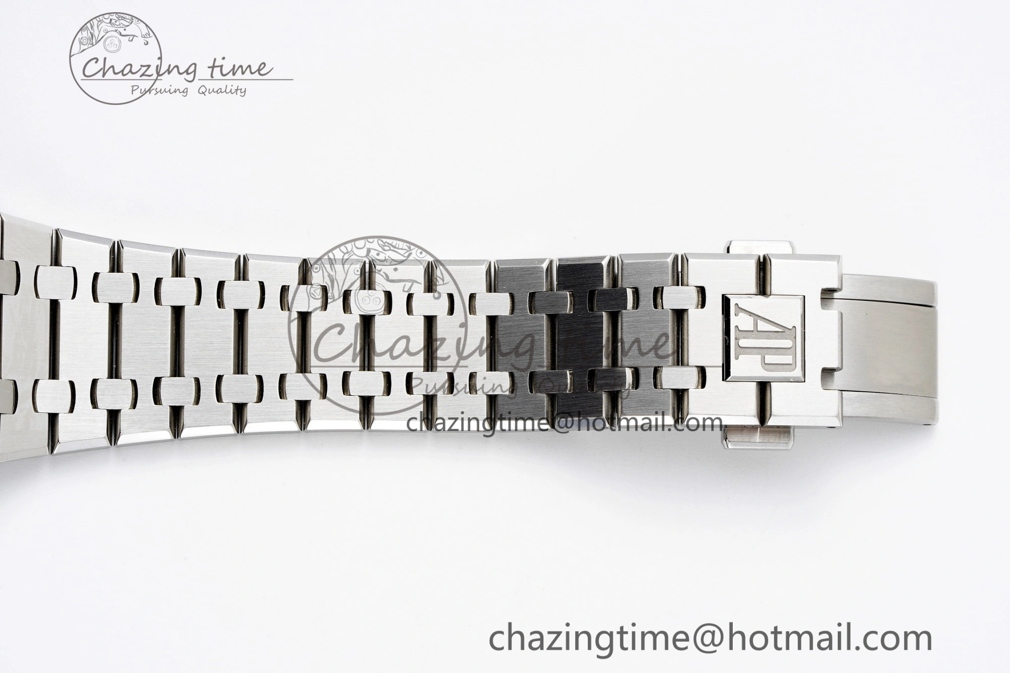 Breathable Royal Oak 41mm 15500 SS APSF 1:1 Best Edition White Textured Dial on SS Bracelet A4302 Super Clone 4735