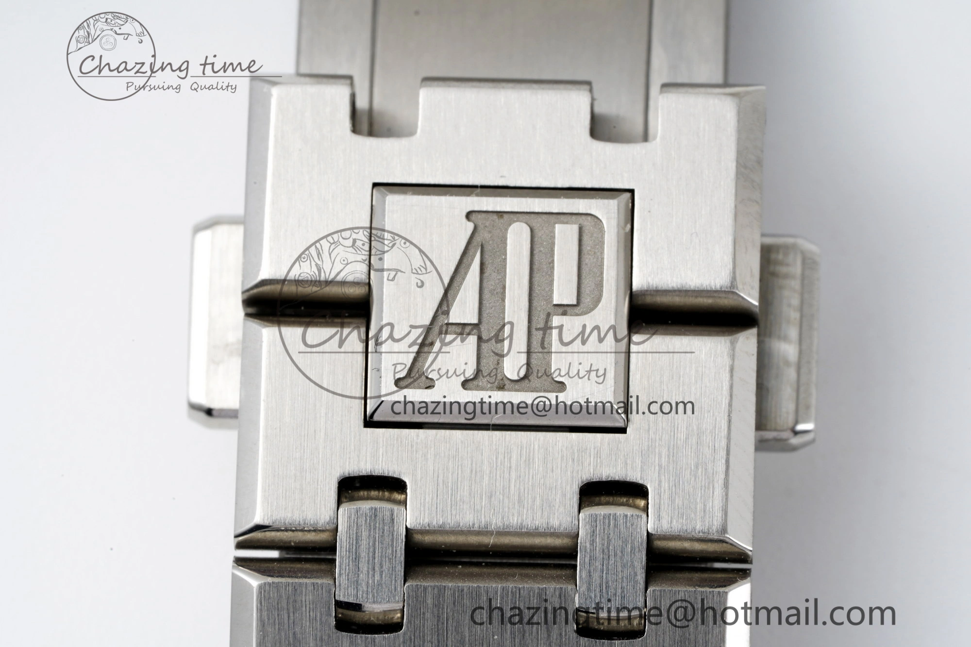 Breathable Royal Oak 41mm 15500 SS APSF 1:1 Best Edition White Textured Dial on SS Bracelet A4302 Super Clone 4735