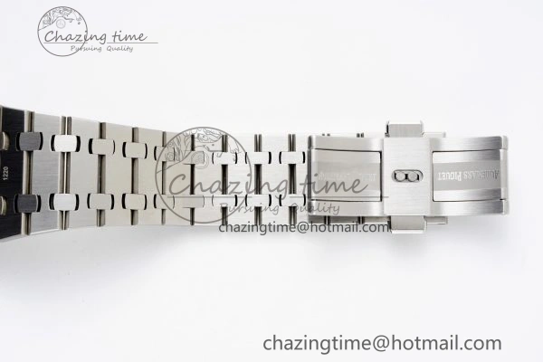 Breathable Royal Oak 41mm 15500 SS APSF 1:1 Best Edition White Textured Dial on SS Bracelet A4302 Super Clone 4735