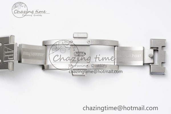 Breathable Royal Oak 41mm 15500 SS APSF 1:1 Best Edition White Textured Dial on SS Bracelet A4302 Super Clone 4735
