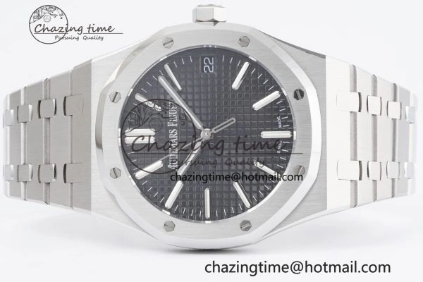 Royal Oak 41mm 15500 SS BF 1:1 Best Edition Black Textured Dial on SS Bracelet A Premium 4607