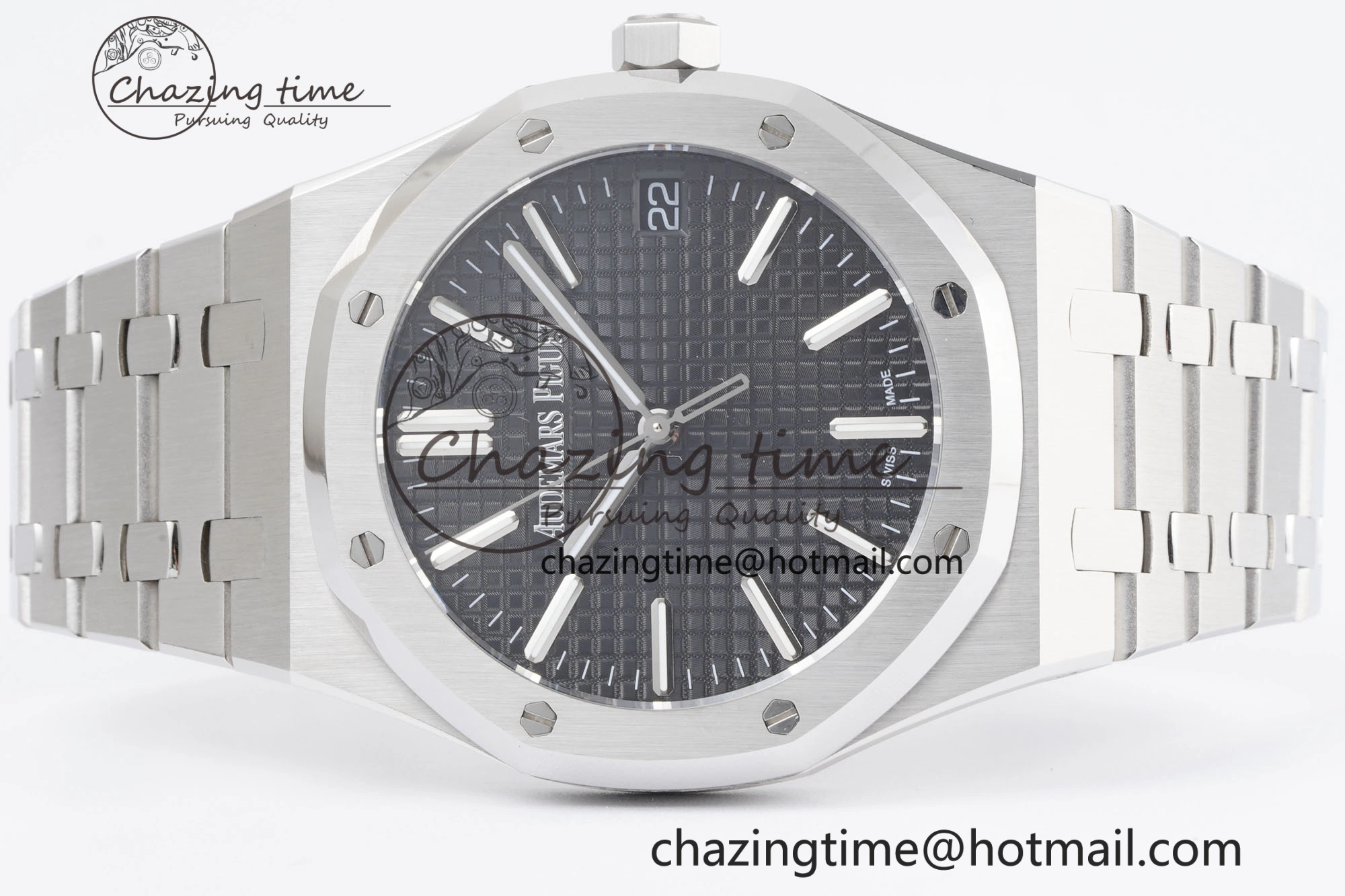 Royal Oak 41mm 15500 SS BF 1:1 Best Edition Black Textured Dial on SS Bracelet A Premium 4607