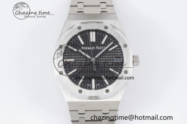 Royal Oak 41mm 15500 SS BF 1:1 Best Edition Black Textured Dial on SS Bracelet A Premium 4607
