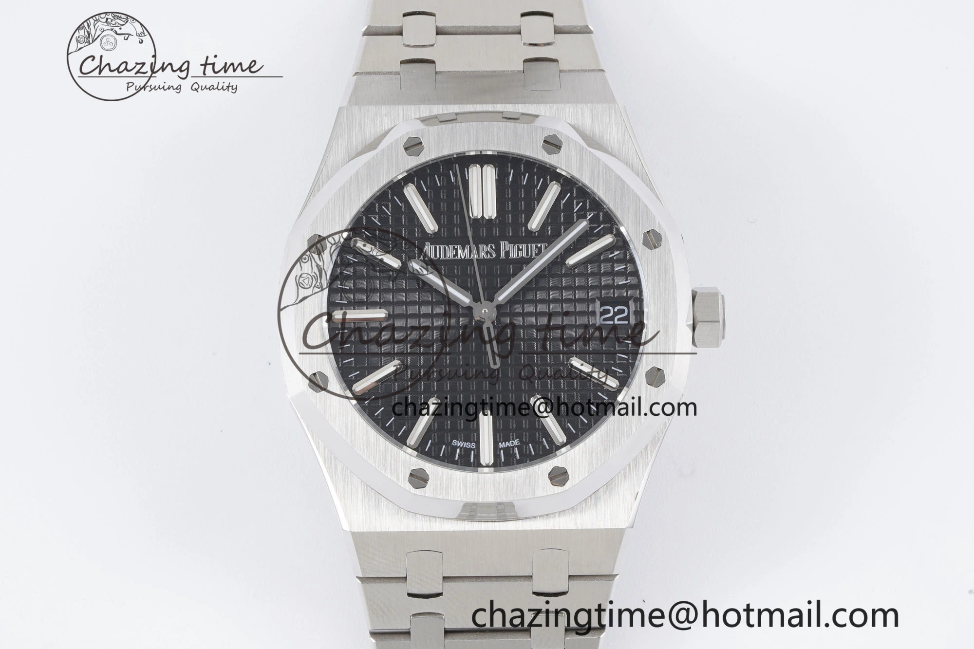 Royal Oak 41mm 15500 SS BF 1:1 Best Edition Black Textured Dial on SS Bracelet A Premium 4607