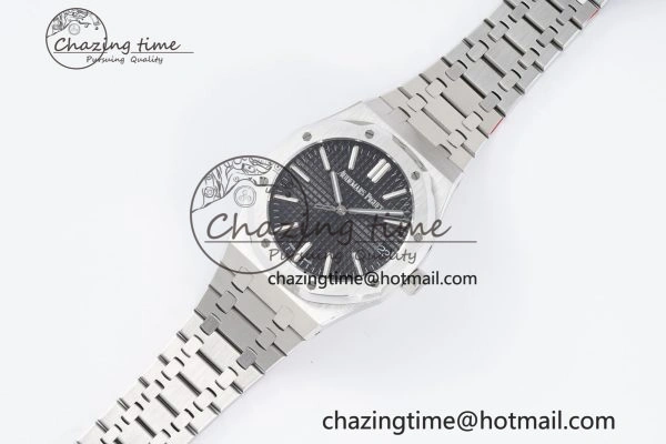 Royal Oak 41mm 15500 SS BF 1:1 Best Edition Black Textured Dial on SS Bracelet A Premium 4607