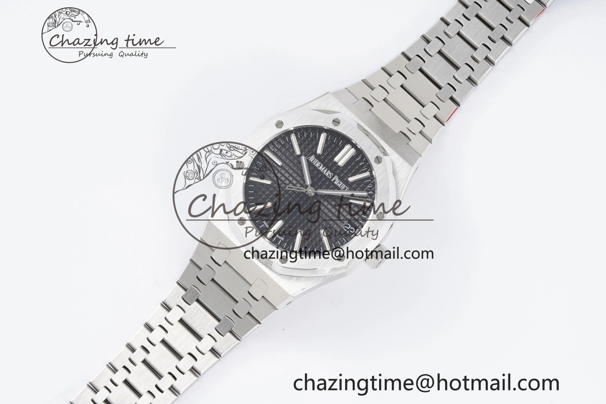 Royal Oak 41mm 15500 SS BF 1:1 Best Edition Black Textured Dial on SS Bracelet A Premium 4607
