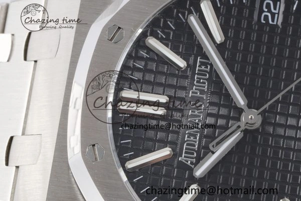 Royal Oak 41mm 15500 SS BF 1:1 Best Edition Black Textured Dial on SS Bracelet A Premium 4607