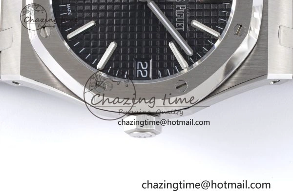 Royal Oak 41mm 15500 SS BF 1:1 Best Edition Black Textured Dial on SS Bracelet A Premium 4607
