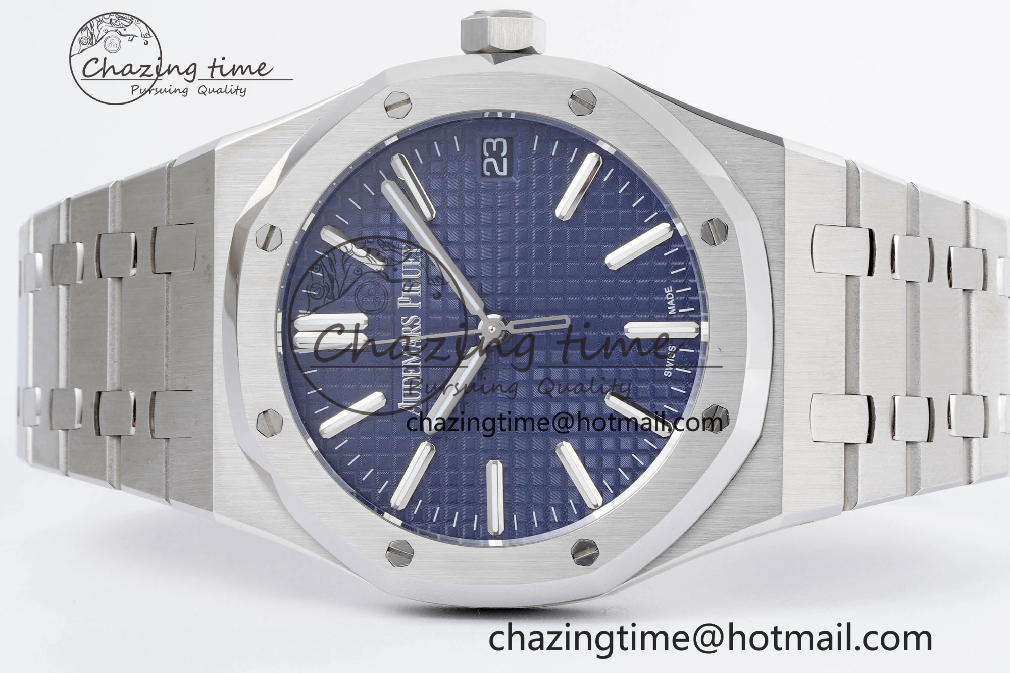ZeroBulk Royal Oak 41mm 15500 SS BF 1:1 Best Edition Blue Textured Dial on SS Bracelet A 4602