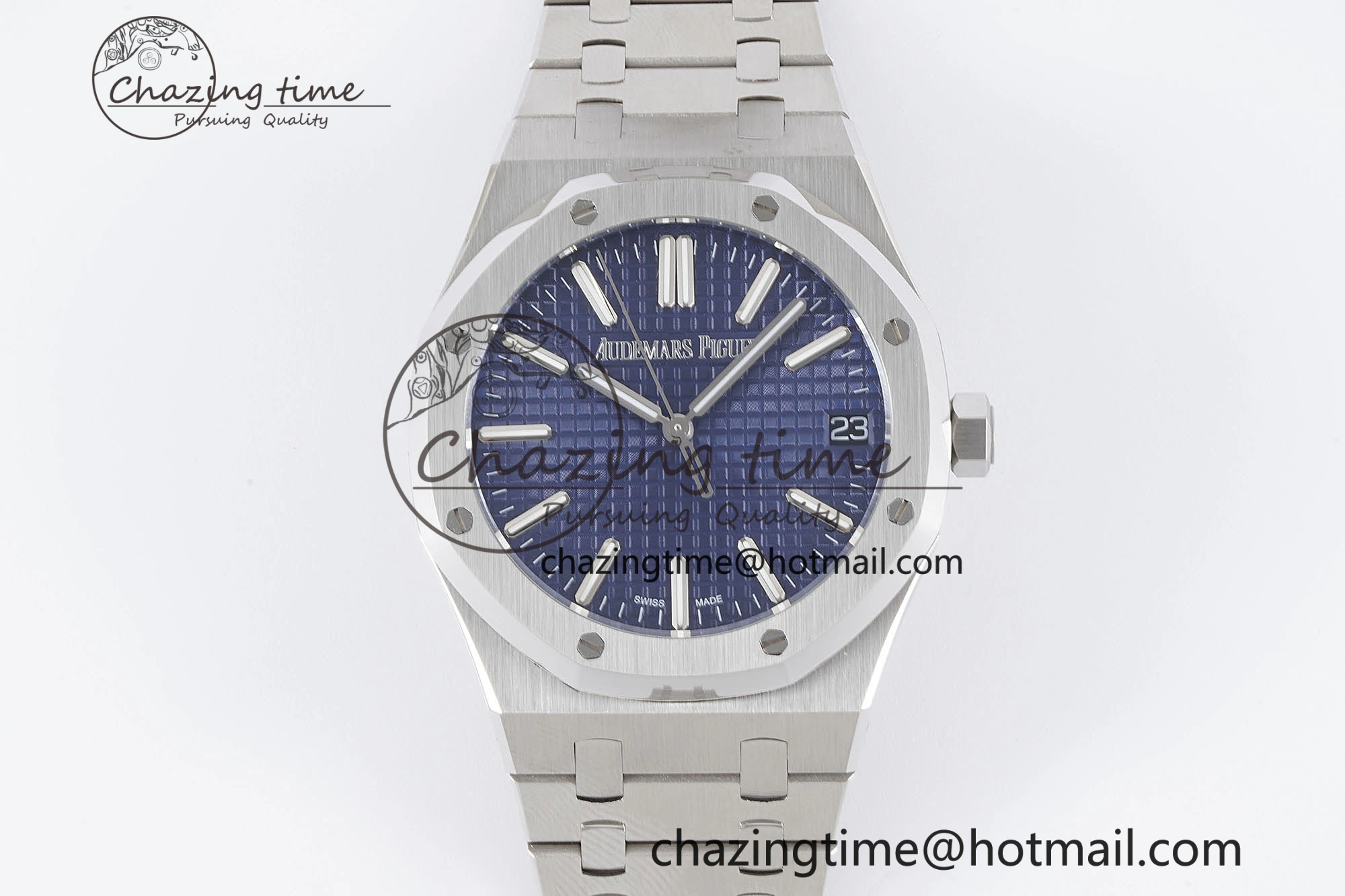 ZeroBulk Royal Oak 41mm 15500 SS BF 1:1 Best Edition Blue Textured Dial on SS Bracelet A 4602