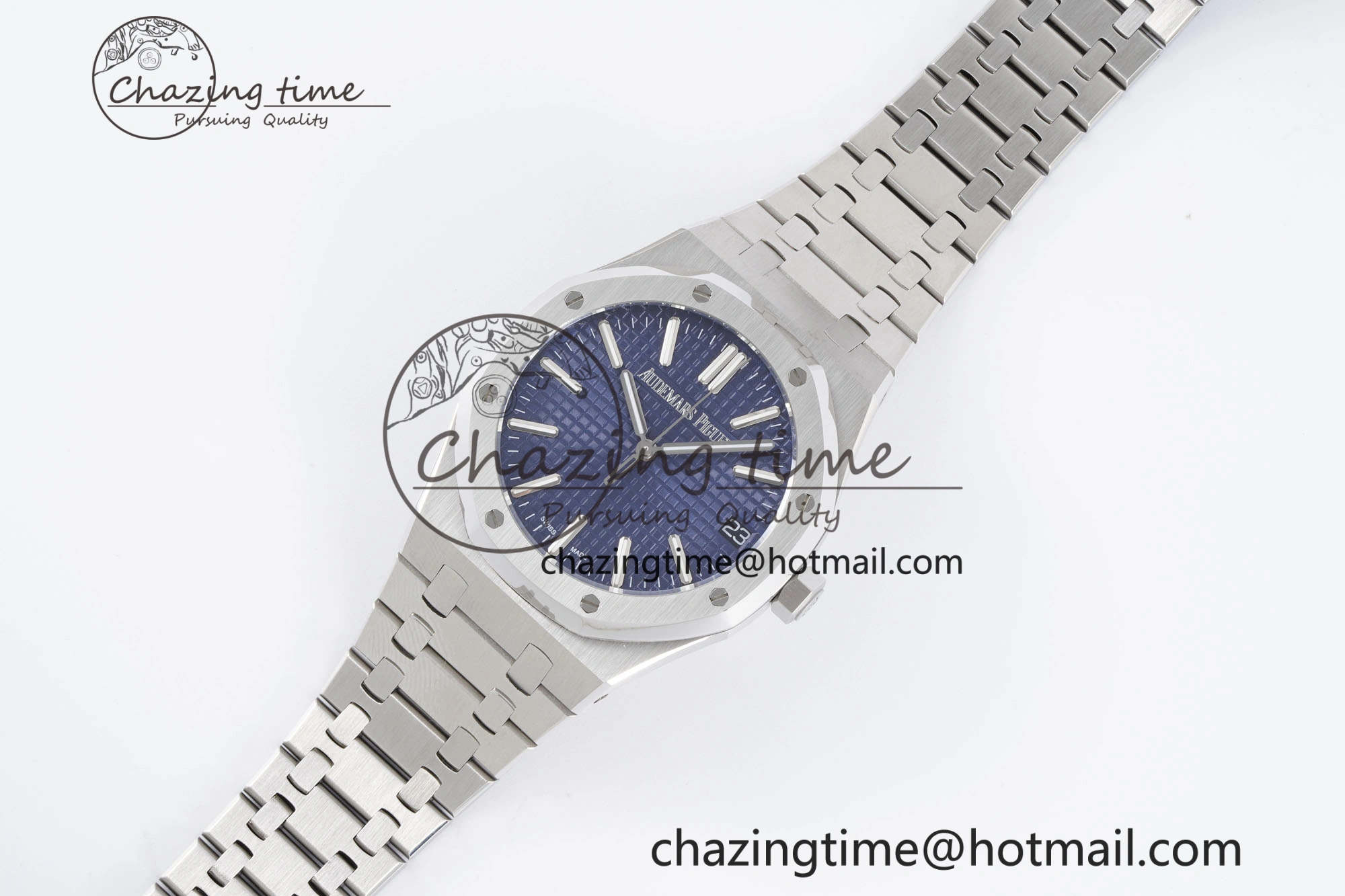 ZeroBulk Royal Oak 41mm 15500 SS BF 1:1 Best Edition Blue Textured Dial on SS Bracelet A 4602