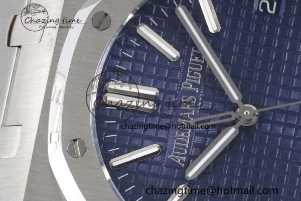 ZeroBulk Royal Oak 41mm 15500 SS BF 1:1 Best Edition Blue Textured Dial on SS Bracelet A 4602