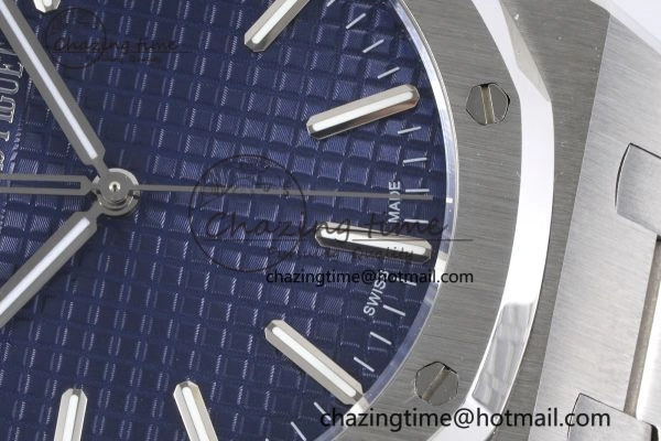 ZeroBulk Royal Oak 41mm 15500 SS BF 1:1 Best Edition Blue Textured Dial on SS Bracelet A 4602