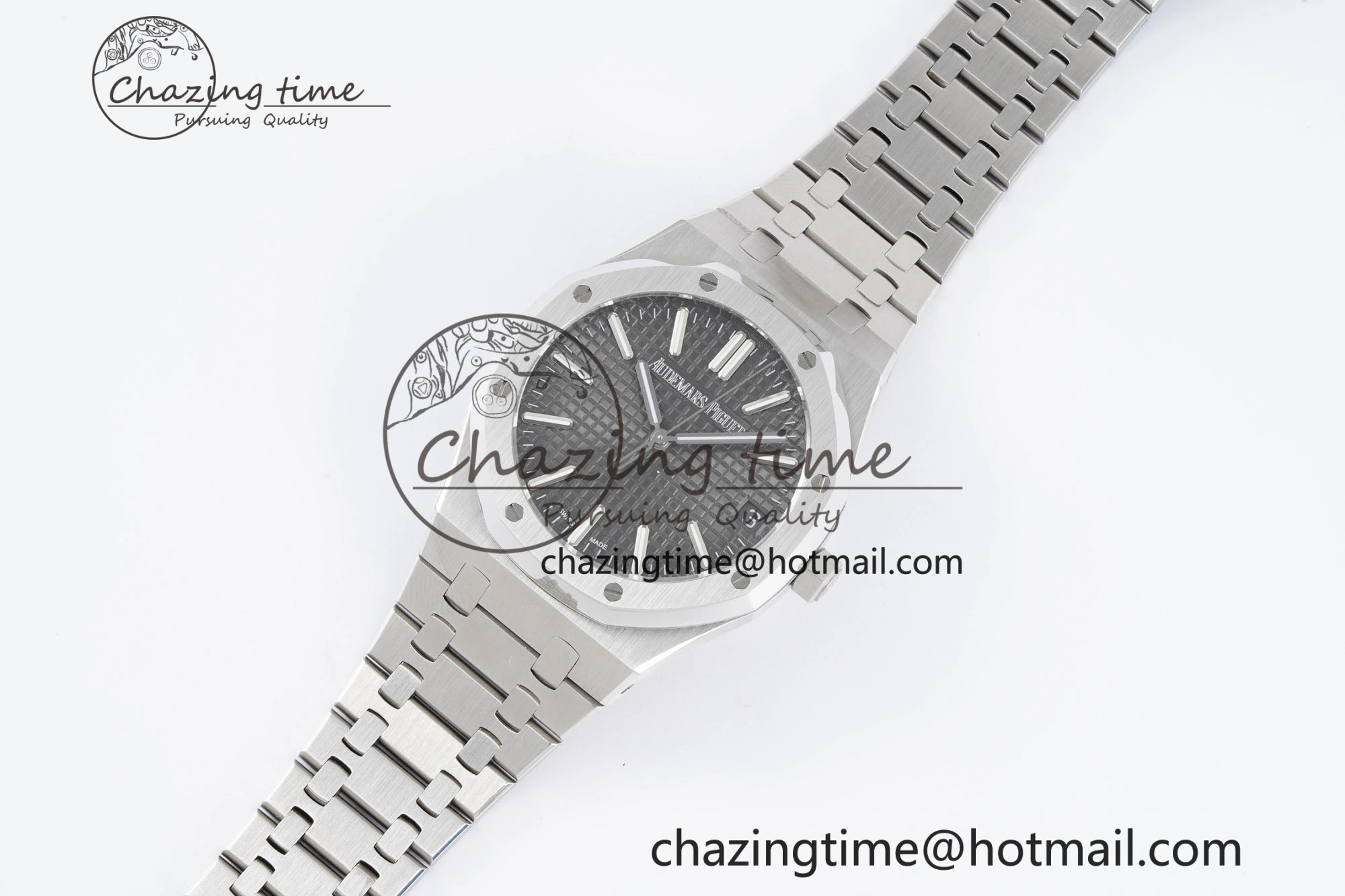Neat Royal Oak 41mm 15500 SS BF 1:1 Best Edition Gray Textured Dial on SS Bracelet A 4603