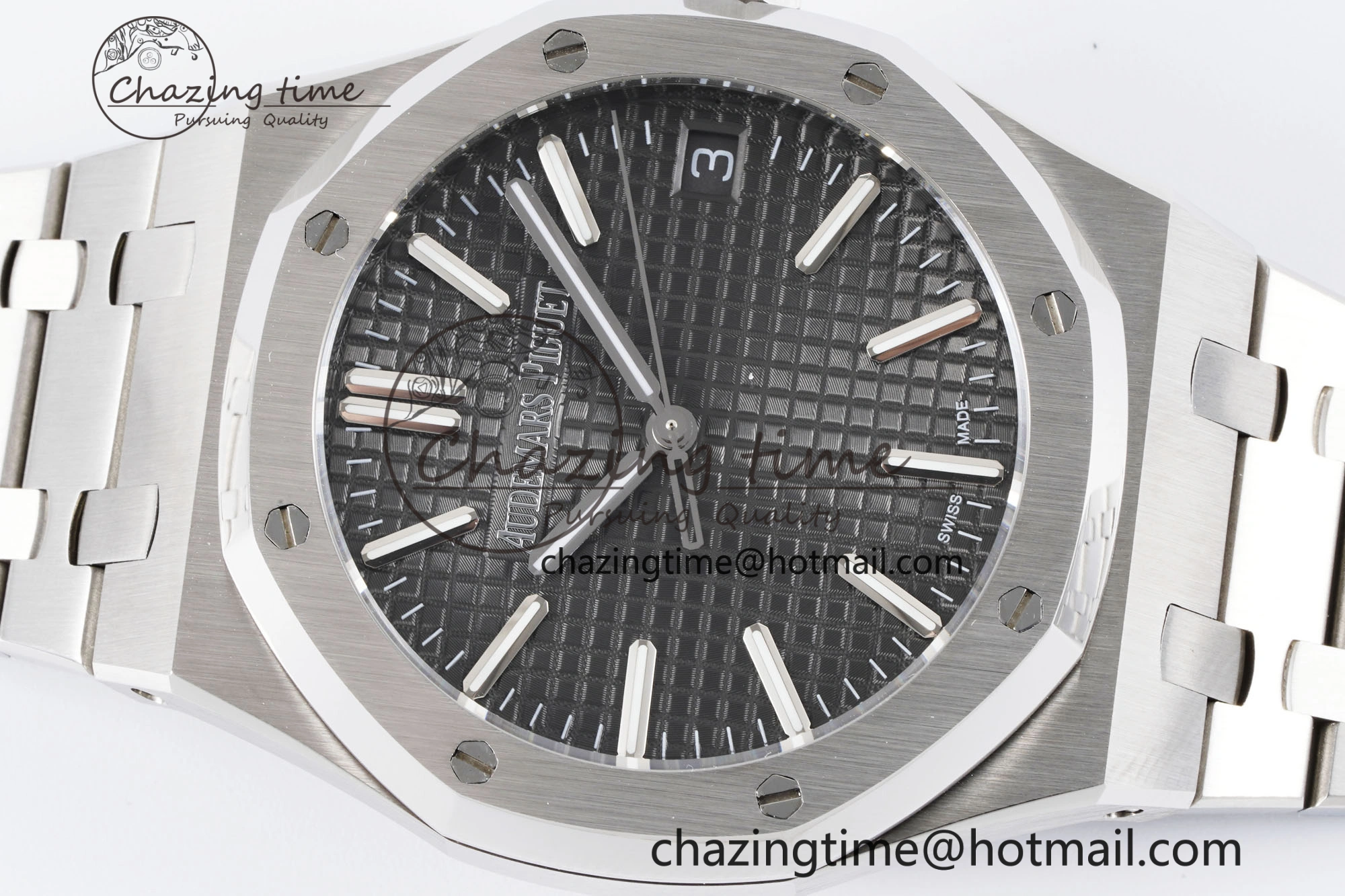 Neat Royal Oak 41mm 15500 SS BF 1:1 Best Edition Gray Textured Dial on SS Bracelet A 4603