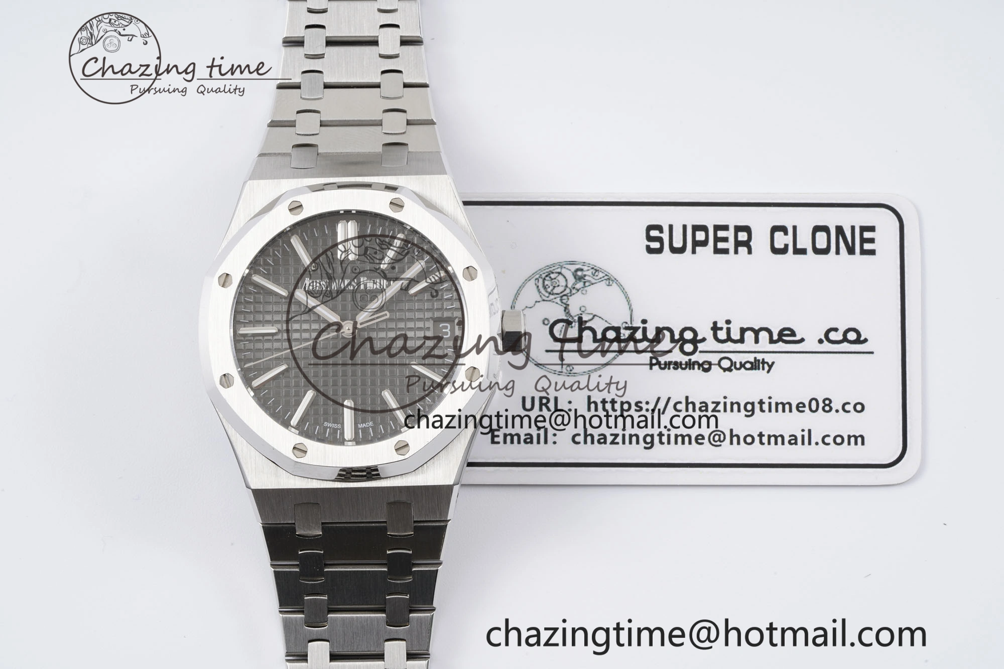 Neat Royal Oak 41mm 15500 SS BF 1:1 Best Edition Gray Textured Dial on SS Bracelet A 4603