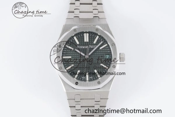 Royal Oak 41mm 15500 SS BF 1:1 Best Edition Green Textured Dial on SS Bracelet A Affordable 4604
