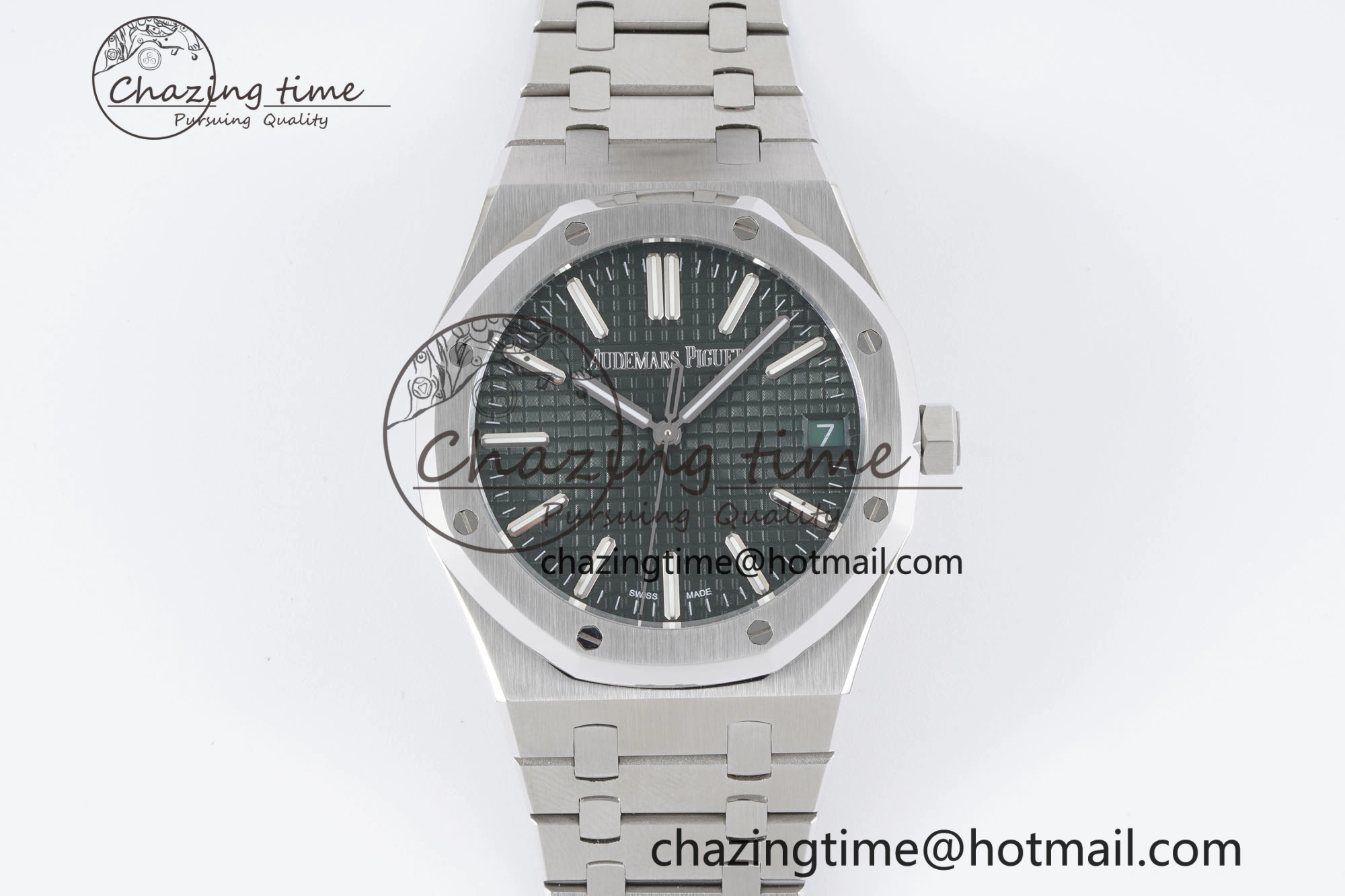 Royal Oak 41mm 15500 SS BF 1:1 Best Edition Green Textured Dial on SS Bracelet A Affordable 4604