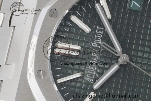 Royal Oak 41mm 15500 SS BF 1:1 Best Edition Green Textured Dial on SS Bracelet A Affordable 4604