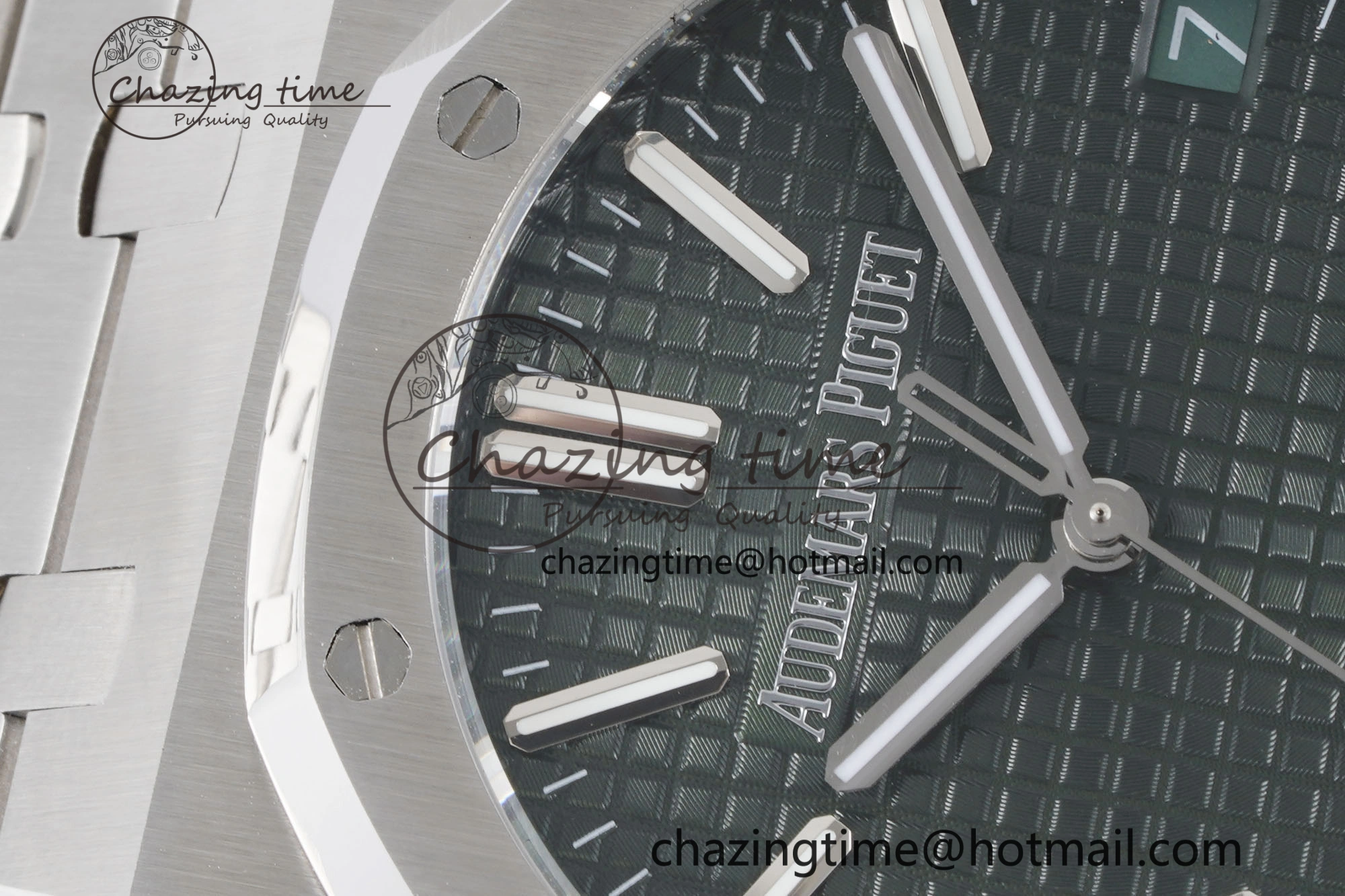 Royal Oak 41mm 15500 SS BF 1:1 Best Edition Green Textured Dial on SS Bracelet A Affordable 4604