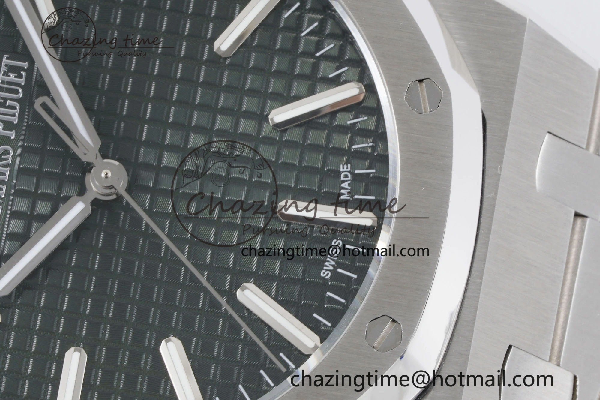 Royal Oak 41mm 15500 SS BF 1:1 Best Edition Green Textured Dial on SS Bracelet A Affordable 4604