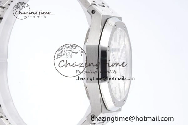Resilient Royal Oak 41mm 15500 SS BF 1:1 Best Edition White Textured Dial on SS Bracelet A 4605