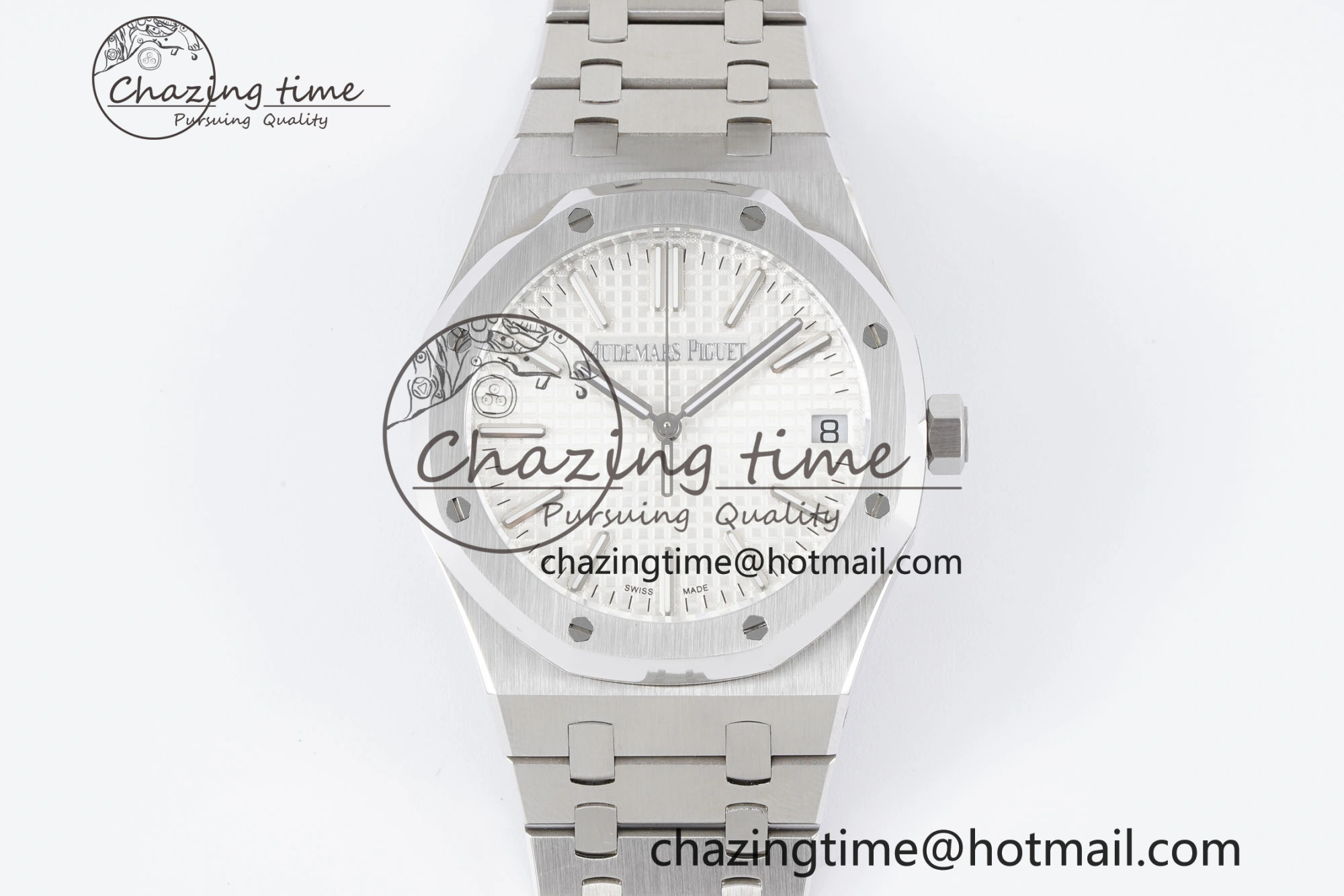 Resilient Royal Oak 41mm 15500 SS BF 1:1 Best Edition White Textured Dial on SS Bracelet A 4605