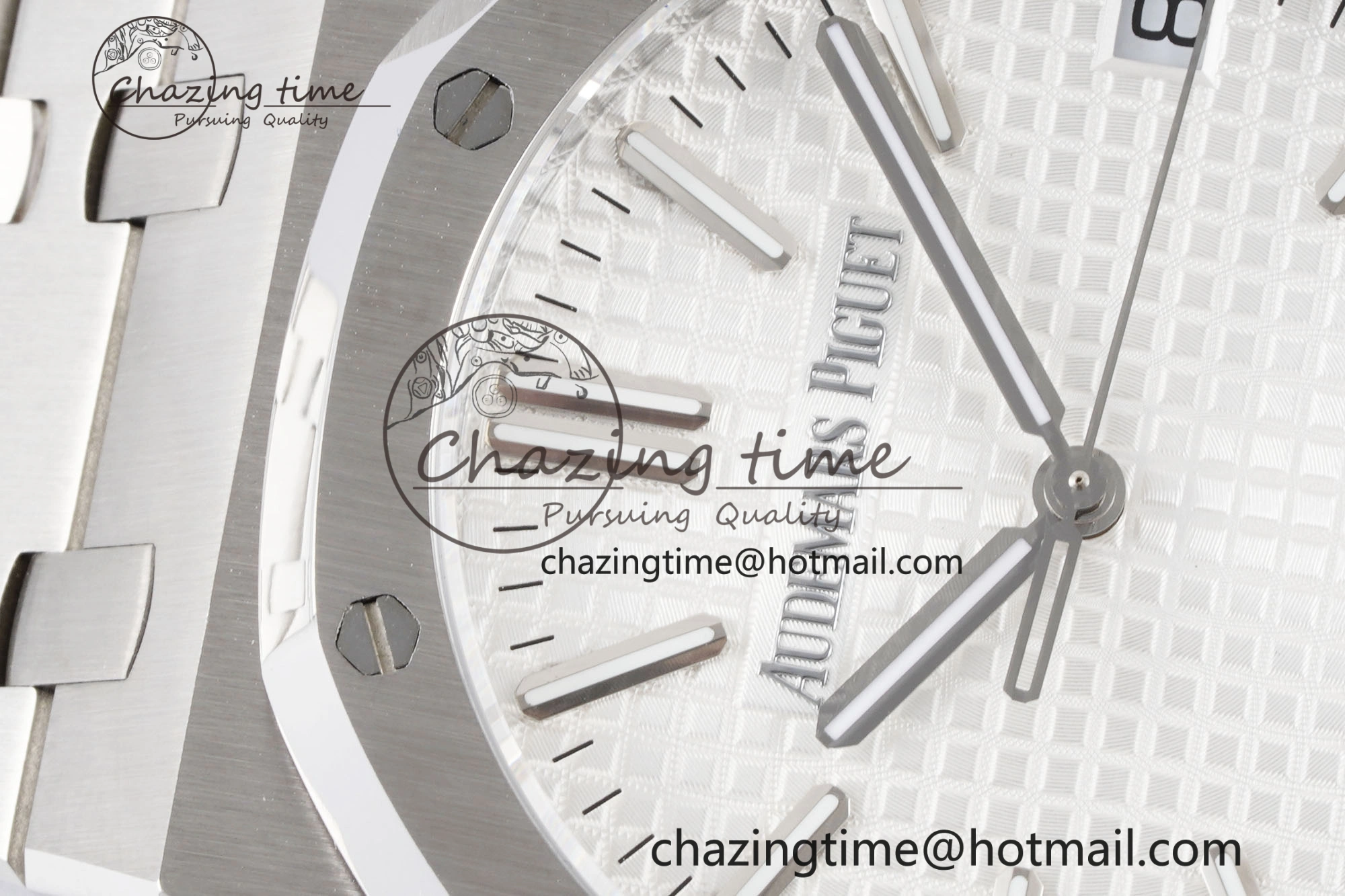 Resilient Royal Oak 41mm 15500 SS BF 1:1 Best Edition White Textured Dial on SS Bracelet A 4605