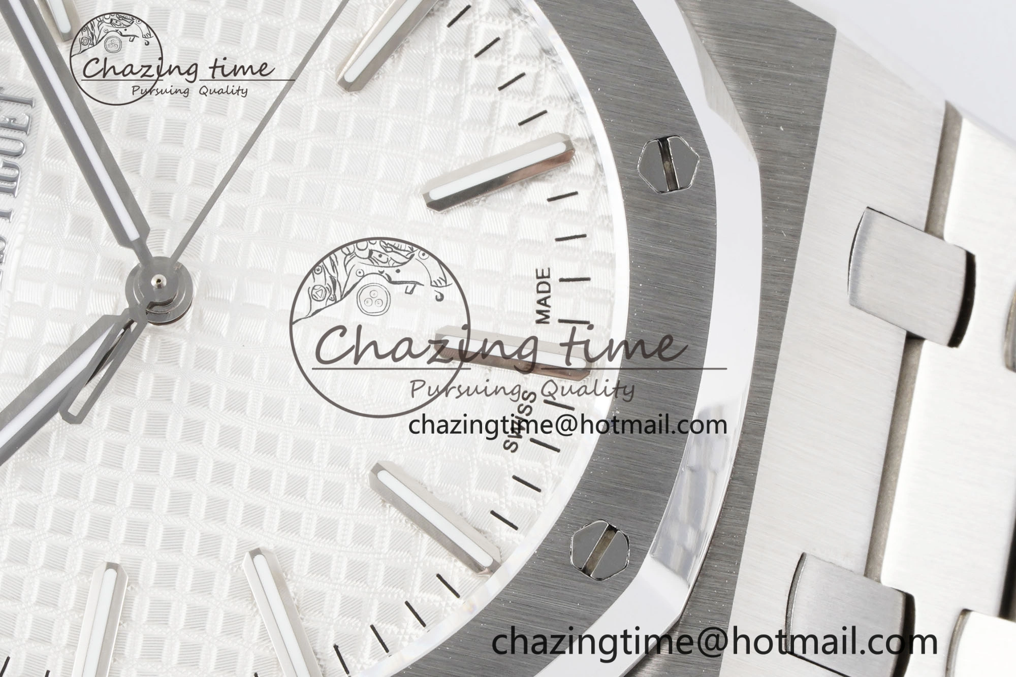 Resilient Royal Oak 41mm 15500 SS BF 1:1 Best Edition White Textured Dial on SS Bracelet A 4605
