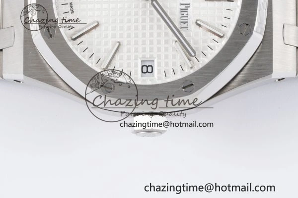 Resilient Royal Oak 41mm 15500 SS BF 1:1 Best Edition White Textured Dial on SS Bracelet A 4605
