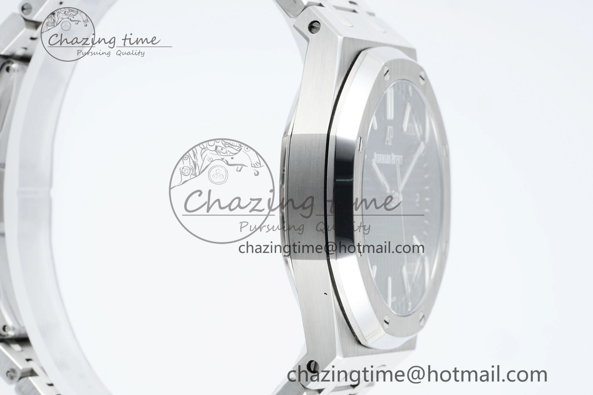 Popular Royal Oak 41mm 15500 SS IPF 1:1 Best Edition Black Textured Dial on SS Bracelet SA4302 Super Clone 4688