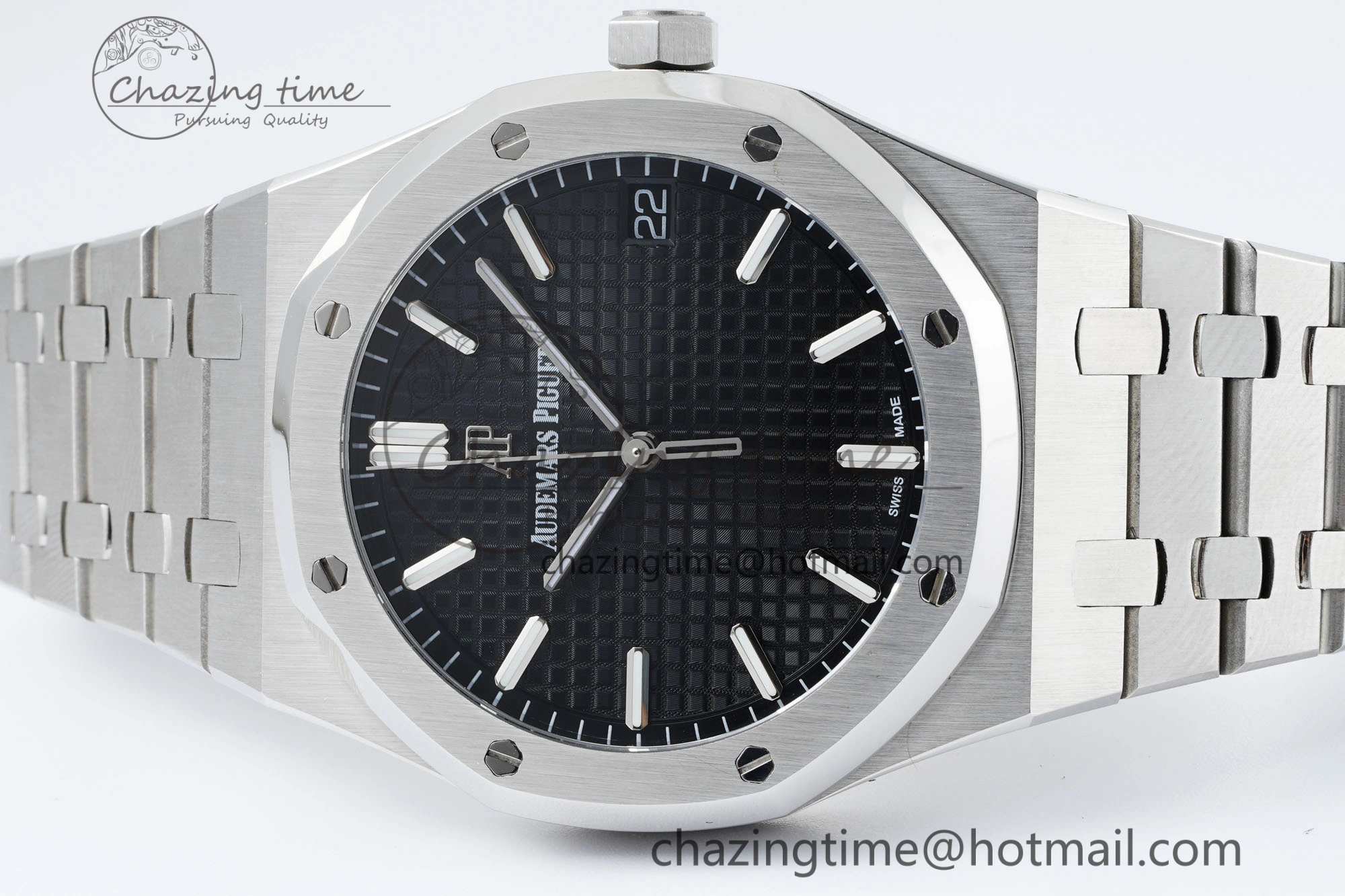 Popular Royal Oak 41mm 15500 SS IPF 1:1 Best Edition Black Textured Dial on SS Bracelet SA4302 Super Clone 4688