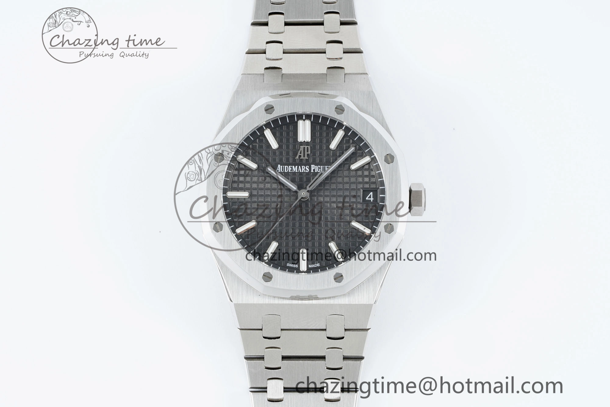 Popular Royal Oak 41mm 15500 SS IPF 1:1 Best Edition Black Textured Dial on SS Bracelet SA4302 Super Clone 4688