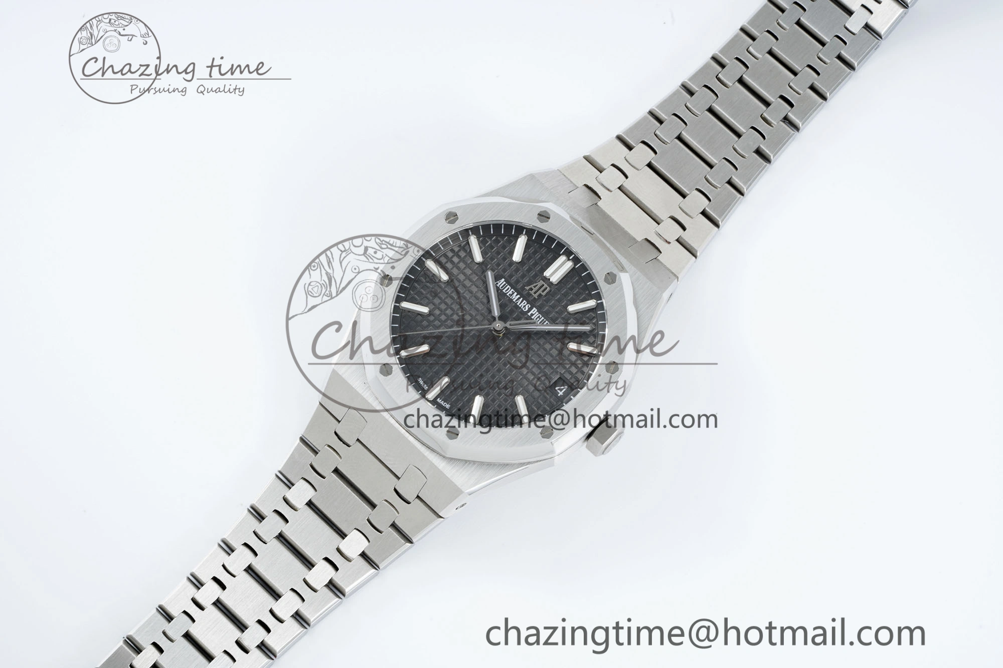 Popular Royal Oak 41mm 15500 SS IPF 1:1 Best Edition Black Textured Dial on SS Bracelet SA4302 Super Clone 4688
