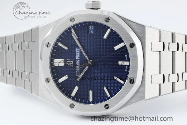 Royal Oak 41mm 15500 SS IPF 1:1 Best Edition Blue Textured Dial on SS Bracelet SA4302 Super Clone Unisex 4689