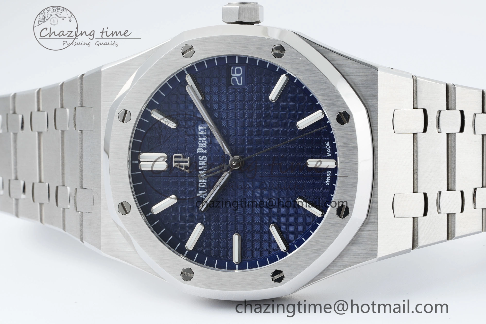 Royal Oak 41mm 15500 SS IPF 1:1 Best Edition Blue Textured Dial on SS Bracelet SA4302 Super Clone Unisex 4689