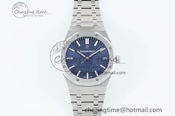 Royal Oak 41mm 15500 SS IPF 1:1 Best Edition Blue Textured Dial on SS Bracelet SA4302 Super Clone Unisex 4689